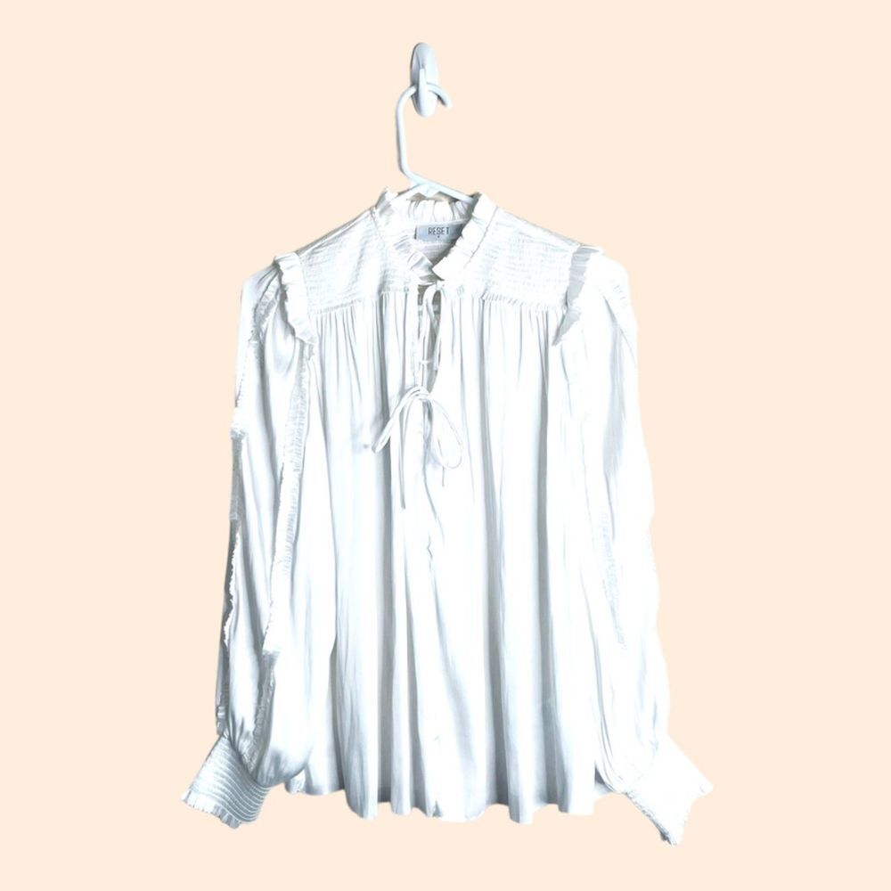 Reset by Jane Karissa White Ruffle Blouse